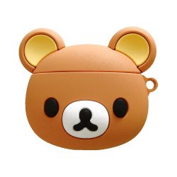 Cute Design Cartoon Silicone Cover Skin for Airpod (1 / 2) Charging Case (Brown Bear)